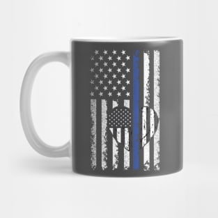 love the thin blue line american flag heart Mug